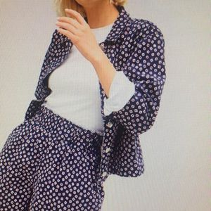 Mads Norgaard navy floral denim jacket Sz 40